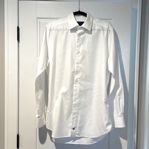 David Donahue Dress Shirt 16 1/2 36/37 White Trim